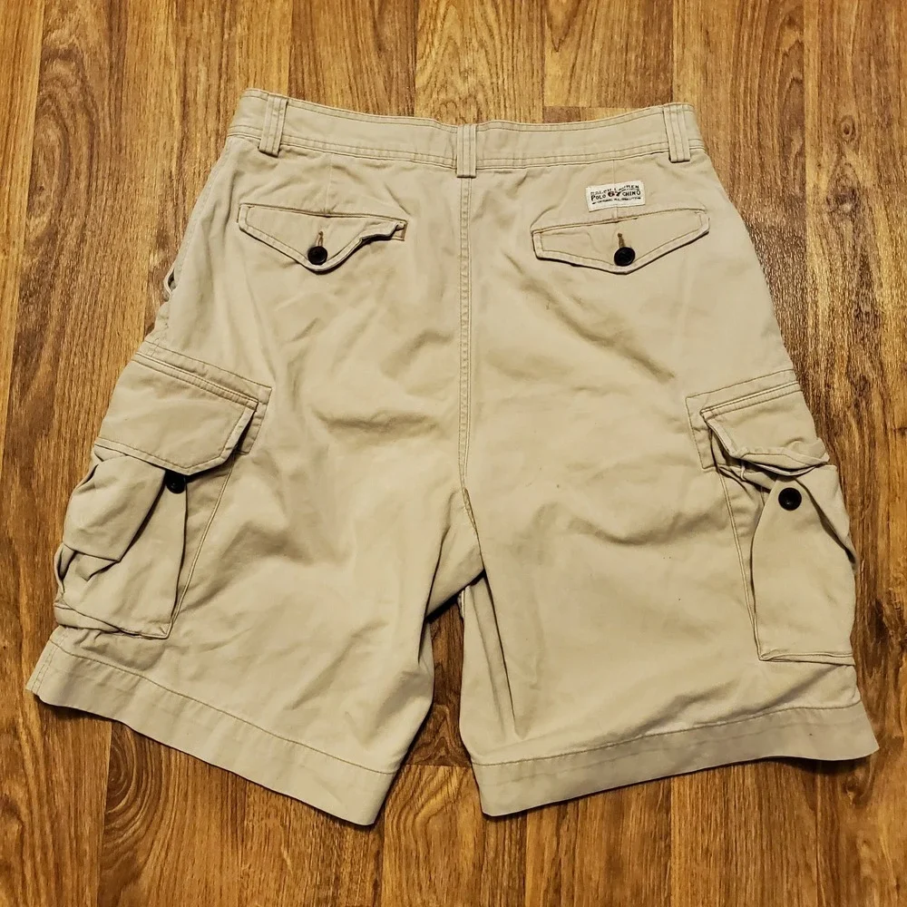 Vintage Polo Ralph Lauren Cargo Shorts Men‎ 33 Beige Preppy